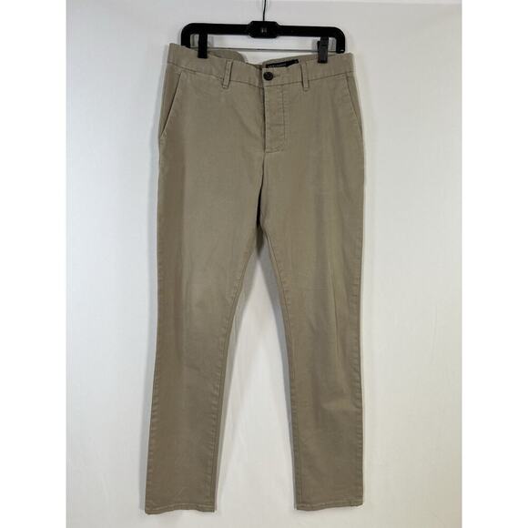 Allsaints Park Chino Button Fly Mens Pant Size 33x30 Sand - Picture 1 of 13